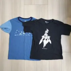 ポケモン、ディズニー Tシャツ 青と黒140cm