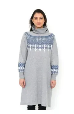 グラニフ　ハイネックロングスリーブスウェットワンピース　レディース　F