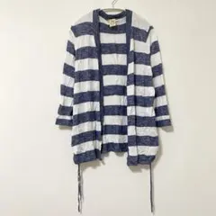 フェイデッドグローリー カーディガン 長袖 ボーダー ビッグサイズ 青 白