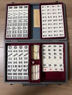 麻雀牌セット ケース付き 中古品 長期保管品 サイコロ2個 昭和レトロ
