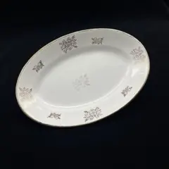 D-4 ②【美品】Noritake ノリタケ オーバルプラター 大皿 花柄 金彩