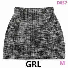 GRL ラメツイード ミニスカート M インパン付き ブラック SM205