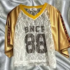 レースドッキングフットボールtee イエロー