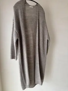 earth music&ecology グレー ロングカーディガン