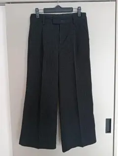 GU ジーユー タックワイドパンツ M ネイビー
