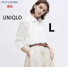 UNIQLO ユニクロ イネス シアーコットンリラックスシャツ L
