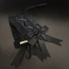 黒のレースリボンヘッドドレス