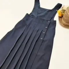 2wayスカート　サロペット　プリーツ　　ネイビー　セシルマクビー