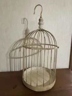 【エイジング加工】ホワイトバードケージ風インテリア小物