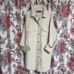 ZARA ベージュ シャツジャケット Lサイズのサムネイル