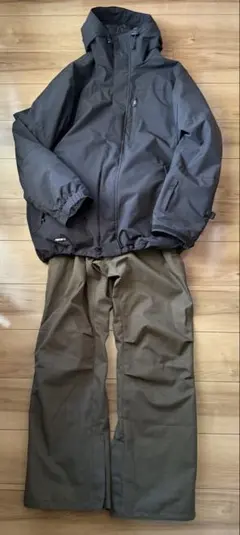 スノーボードウェアセット ブラック・カーキ L