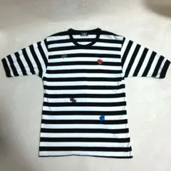 ヒステリックグラマー ボーダー ポケット 刺繍 リンガーT Tシャツ M