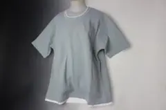 新品THE SHOP TK ランダムワッフル半袖Tシャツ L ライトグレー