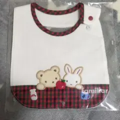 familiar スタイ クマとウサギ刺繍