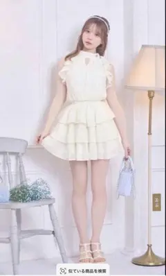 michellMacaronミシェルマカロン ラッフルアメスリチュールワンピース