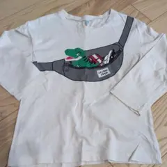 恐竜 ボディバッグ風プリント 長袖Tシャツ