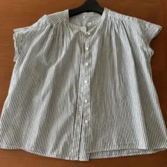 無印良品　強撚ボイル フレンチスリーブブラウス