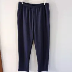裏起毛　ゆったり　パンツ　ブルー
