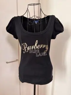BURBERRY BLUE LABEL 半袖カットソーパフスリーブ 黒38(M)