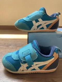 asics アシックス アイダホ スクスク スニーカー 14.5cm 青色