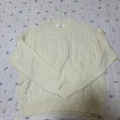 サマンサモスモスブルー　ウォッシャブル　ケーブルニット　白