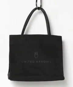 【中古品】UNITED ARROWS ブラックトートバッグロゴ トートバッグ S