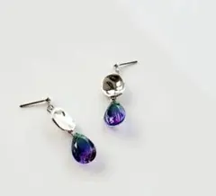anemone グラデーションピアス ブルー　パープル　ピンク