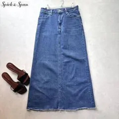 Spick & Spanデニムフレア5 1/2Aラインスカート ストレッチ