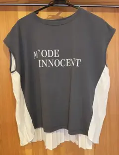 バックプリーツ フレンチスリーブTシャツ チャコールグレー サイズ38のサムネイル
