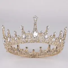 結婚式　ティアラ　ゴールド