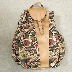 エスニック柄レザーショルダーバッグ