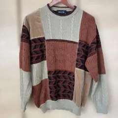 SOLED'ORO ソレドーロ　マルチカラーパッチワークニットセーター