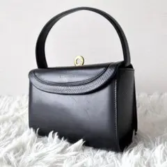 良品】Lizard skin リザード 蜥蜴革/ツイストハンドル/ハンドバッグ 