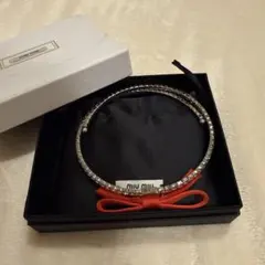 miu miu ビジュー チョーカー シルバー/レッド