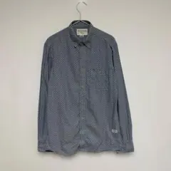 【美品】フレンチコネクション 長袖ボタンダウンシャツ 小花柄 ブルー SMALL