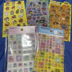 クレヨンしんちゃん　ぷっくりクリアシール　タイルシール　5点セット