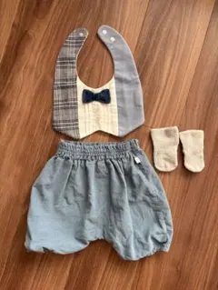 mocmof ビブとパンツ,靴下3点セット70-80cm