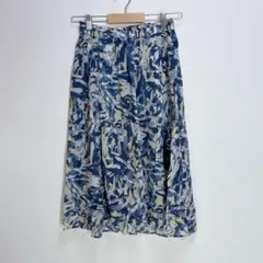 COMME CA 花柄シフォンフレアスカート 7 ブルー系 ウエストゴム 春夏のサムネイル