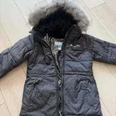 Columbia フード付きダウンXS 6/6Xブラック系omni heat