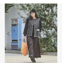 レディース　ベスト　ニコアンド　グレー　 カーディガン　リバーシブル