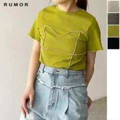 リブ配色ステッチプルオーバー