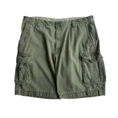 【ハーフパンツ】IZOD カーゴショーツ ボタンフライ W40 極太 オリーブのサムネイル