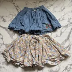 プティマイン　スカートキュロットセット　80cm