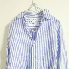 フランクアンドアイリーン バリー スキッパーシャツ リネン ストライプ XS