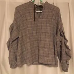 CLOCHE チェック柄ブラウス