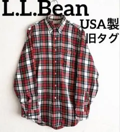 L.L.Bean USA製 旧タグ チェックコットンシャツ　Lサイズ相当