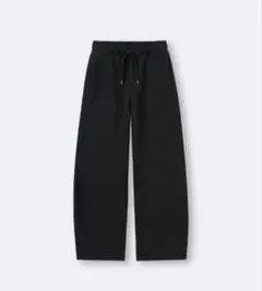 GU ヘビーウェイトスウェットバレルレッグパンツ+EC 丈長め　ブラック