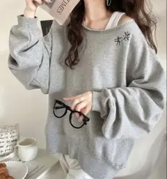 Java オフショル スウェット グレー