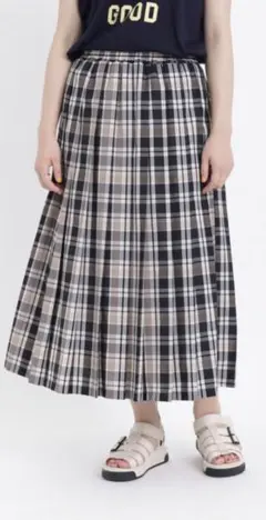 サマンサモスモス 柄アソートプリーツスカート　ベージュ