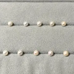 アコヤ　真珠 パール　ルース　片穴　5.1ミリ〜5.4ミリ台　10個